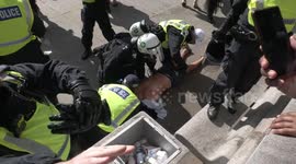 Man attacked in Trafalgar Square clash between protesting groups