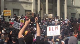 Hundreds gather in Trafalgar Square for peaceful Black Lives Matter protest