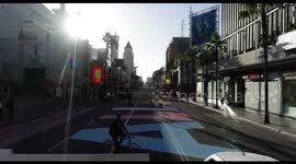 Drone footage of 'All Black Lives Matter' painted on Hollywood Boulevard
