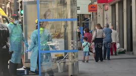 Desifección de las calles de Madrid para evitar rebrotes del covid-19