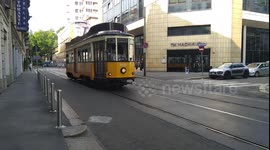 Trams in Milan, Italy