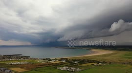 Drone Captures Stunning Thunderstorm Shelf Cloud In Ireland