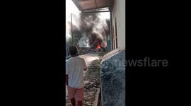 Fighter jet crashes into residential area in Indonesia after pilot ejects