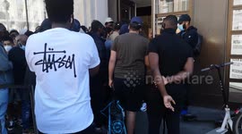 Tense Moments Outside the Nike Store In Oxford Circus