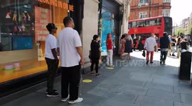 Huge Queue Outside Of Selfridges Department Store