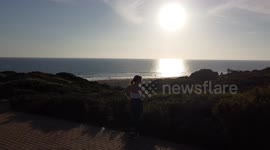 DJI MAVIC MINI BEACH AND GIRL