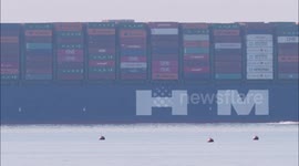 World's largest container ship departs UK after maiden visit