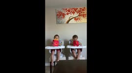 US twins adorably fail the snack challenge