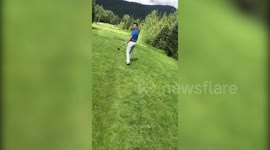 Golfers in Canada have close encounter with black bear while teeing off on first hole