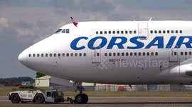 Corsair Boeing 747 passenger jet lands in Gloucestershire after final flight from Paris