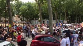 French health workers take to streets of Narbonne to demand better pay and conditions