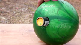YouTuber shatters bowling ball with firecrackers in explosive experiment