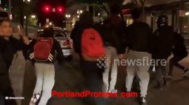 Shocking moment car ploughs through protesters at Portland protest