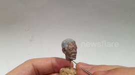 YouTuber creates incredibly detailed mini sculpture of Morgan Freeman's head