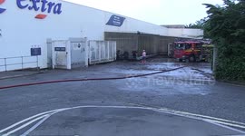 Tesco market floods after heavy rain in Derbyshire, England