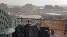 Heavy rain and flash floods in June in Newport South Wales