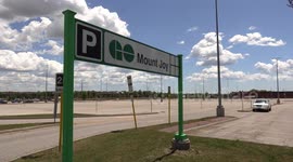 Empty public transit parking lots as COVID 19 work and school from home takes it's toll on mass transportation near Toronto