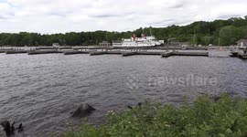 Ontario cottage country and lake Muskoka at Gravenhurst empty and no tourists due to COVID 19 coronavirus pandemic