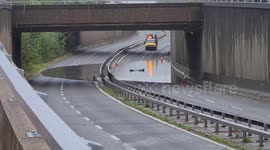 Car crash on flooded A41 now closed due to heavy rain flooding