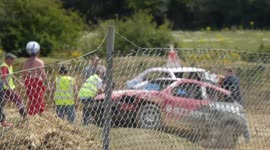 Fight breaks out during banger race in UK