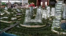 Future city: View of buildings covered by green grasses in Malaysia!
