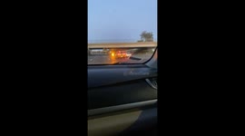 Shocking moment Sacramento police officer's motorcycle is struck by truck on highway