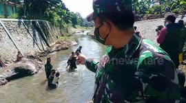Bandung residents have used the Citarum river water to swim