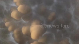 Beautiful 'cotton wool' clouds form over Iraq