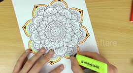 Mandala (ASMR drawing / no speaking / binaural / marker pens / anti-stress image)