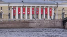 St Petersburg city centre decorated for the celebration of 75th anniversary of Victory Day, St Petersburg, Russia