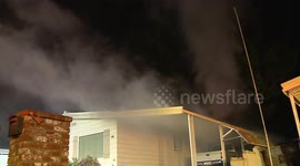 Flaming Gas Lines Cause Structure Fire and Large Power Outage