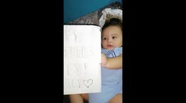 Baby greet his long distance daddy a happy father's day