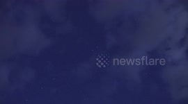 Cool clip shows Space-X satellites moving across sky in