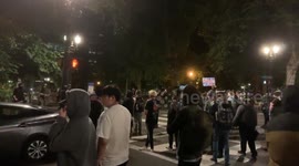 Portland Protesters shoot fireworks at Police
