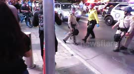 Black Lives Matter protesters chased by police during Juneteenth protest