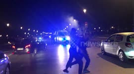 Bottles launched at police in Paris after music festival