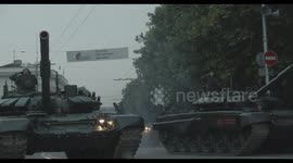 Victory parade (rehearsal) in honor of the 75th anniversary of the Second World War. Sevastopol