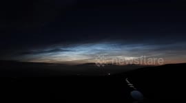 Picturesque timelapse of noctilucent clouds taken from Northern Irish mountain
