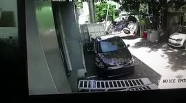 Car flips as driver loses control of vehicle moments after buying it in southern India