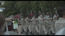 Victory parade (rehearsal) in honor of the 75th anniversary of the Second World War. Sevastopol