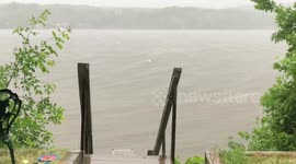 River during thunderstorm