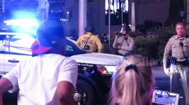 Tense verbal standoff between Las Vegas protester and police during Black Lives Matter rally