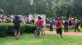 Protesters trying to tear down Andrew Jackson statue at Lafayette Square