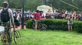 Protesters and police clash in Lafayette Square around Andrew Jackson statue