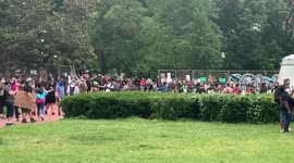 Protesters surround Andrew Jackson statue in Lafayette Square