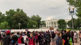 Protesters Chant In Front of the White House