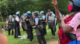 Police Charge at Protesters In Front of Andrew Jackson Statue