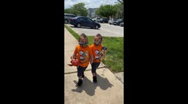 Going for a walk. And bring Paw Patrol along.