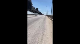 The bus suddenly caught fire while moving on the road