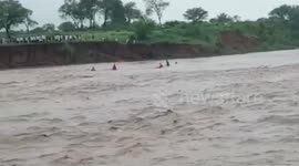 Officials rescue children stranded in rising water in central India